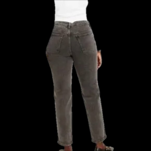 Lady's vintage raw hem size 6 straight high waisted jeans secret pockets NWOT - Picture 2 of 14